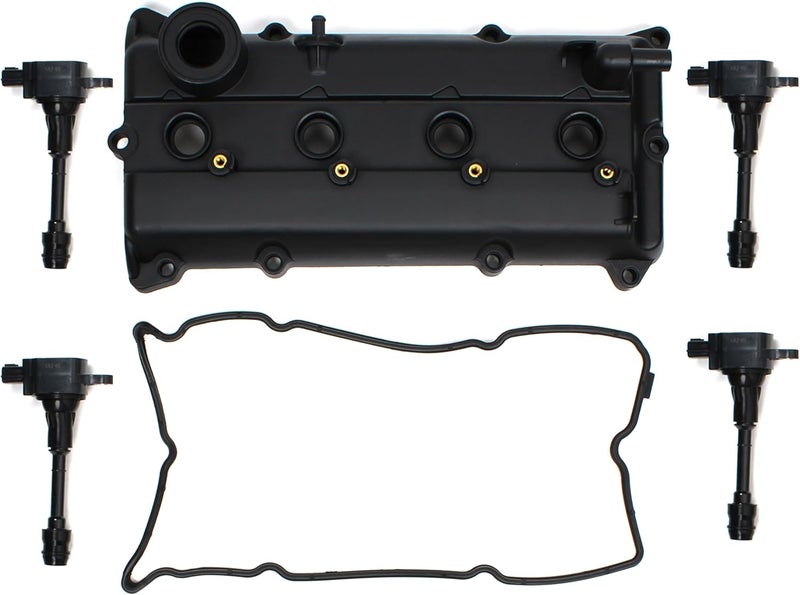 HiChange Valve Cover Gasket Ignition Coil Kit Compatible with Nissan Altima Sentra SE-R 2002-2006 2.5L QR25DE DOHC Engine with Bolts Seals & Oil Cap - Image 2